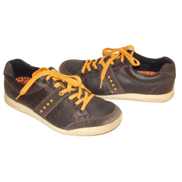 ECCO Golf Shoes Mens 8.5 US 42 EU BIOM Hybrid Spikeless Brown Orange Leather - Picture 4 of 8